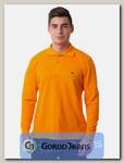 Рубашка поло мужская с вышивкой цвет оранжевый д/р
