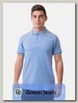 Рубашка поло мужская Мос Ян Текс цвет "Голубой" с полосками