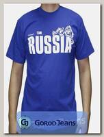 Футболка мужская принт "Team Russia.." роял